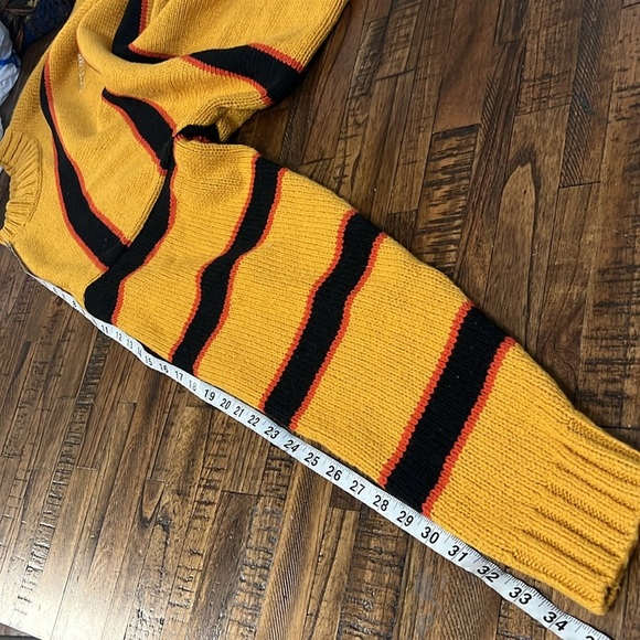 Pacsun Striped Knit Sweater Black, Red, Yellow new with tag XL  Nothing is Real - Picture 10 of 14